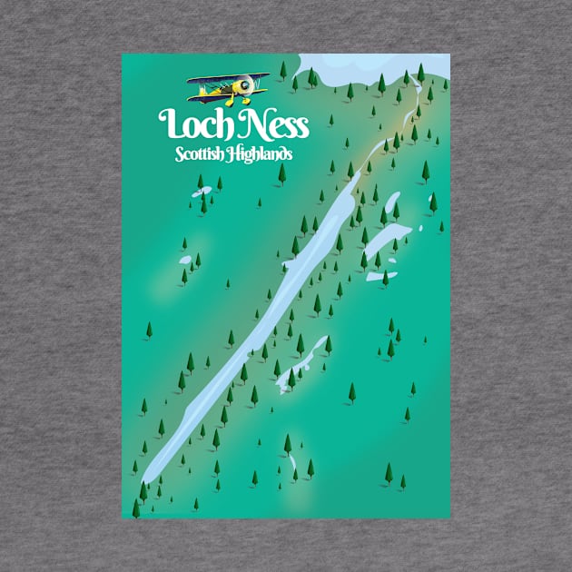 Loch Ness map travel poster by nickemporium1